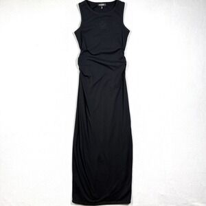 Disturbia Dress Womens 6 Pentagram Embroidered Maxi Goth Grunge Ruched Slit